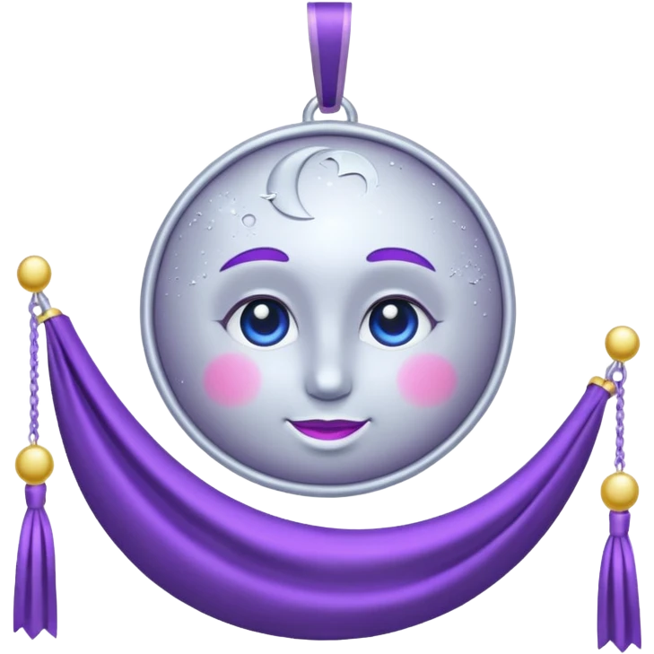 Moon Banner — silver cloth + violet trim emoji