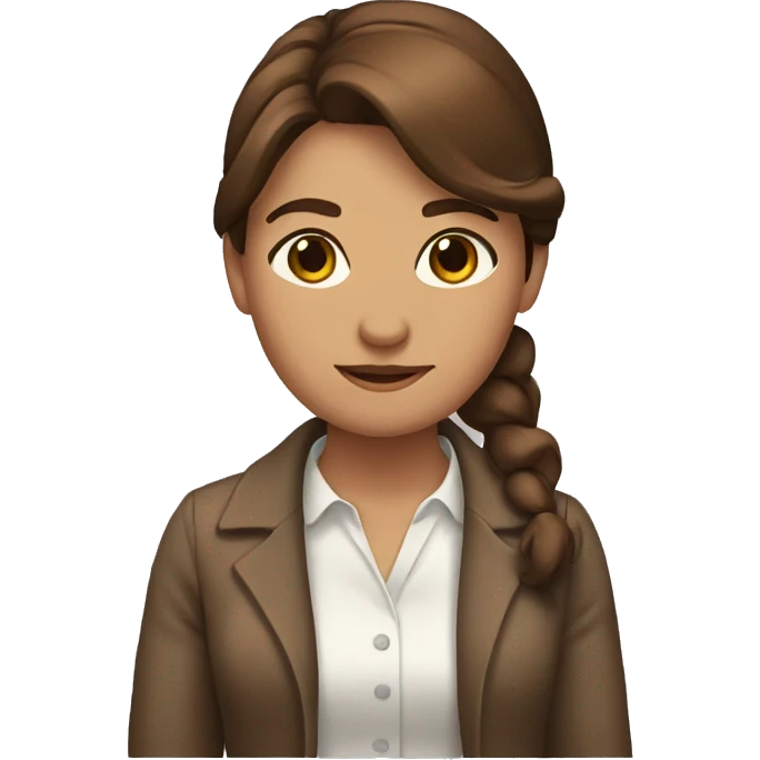 Brown haired woman with a bow emoji