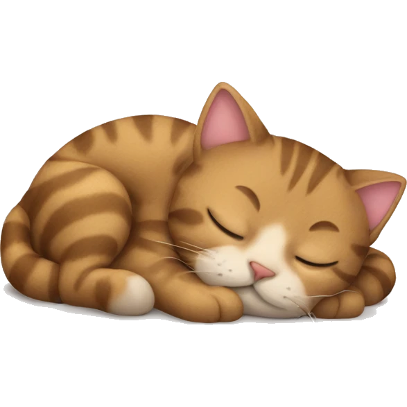 tabby cat sleeping on a teddy bear emoji