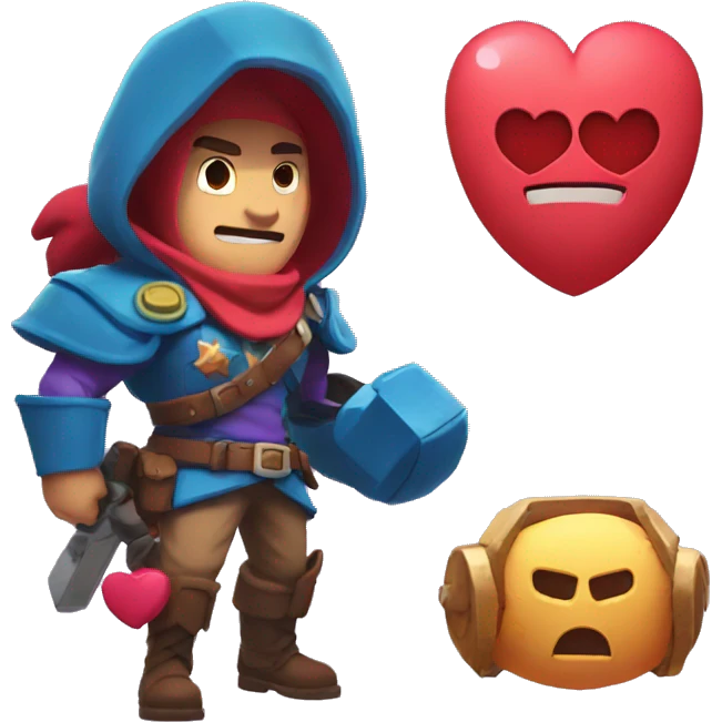 Heart emoji and in it is the Brawl stars logo emoji