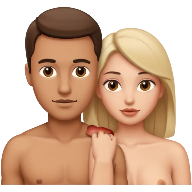 Un hombre y una mujer en una posición porno desnudos emoji