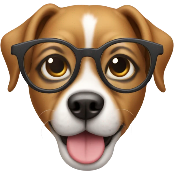 Dog wearing glasses emoji