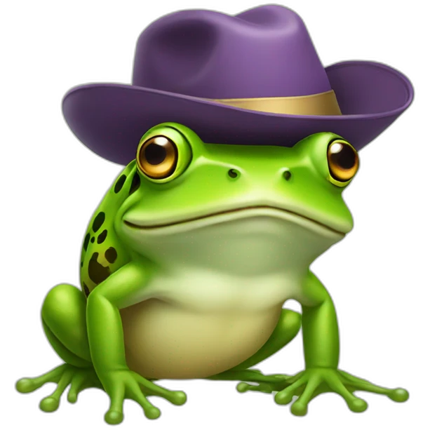 Frog with a hat emoji