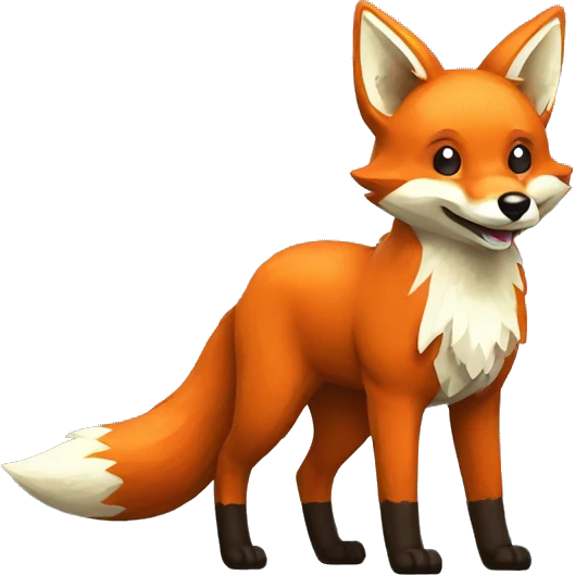 8bit styled happy fox emoji