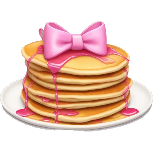 pink bow on pancakes emoji