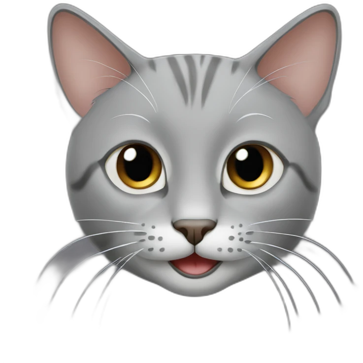 Grey Thai Cat smiling emoji