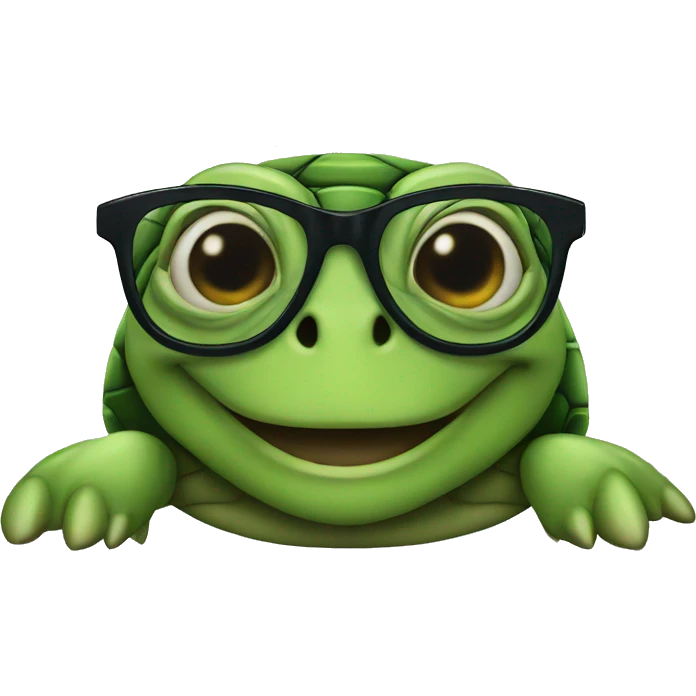 Turtle wearing glasses emoji