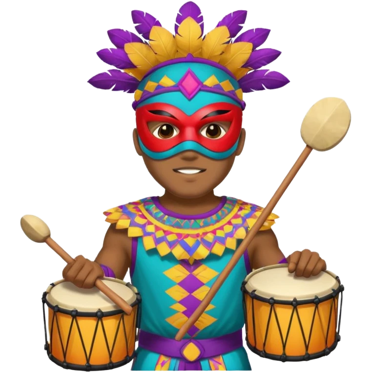 Masked Festival Drummer man emoji