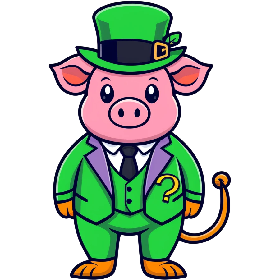 one being that is half piglin from minecraft and half the riddler from batman  emoji