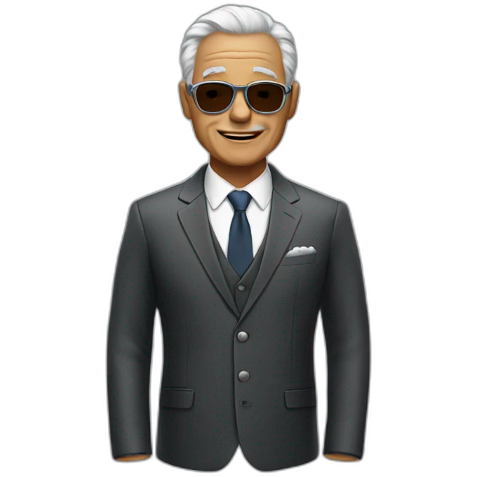 grandfather cool suit emoji