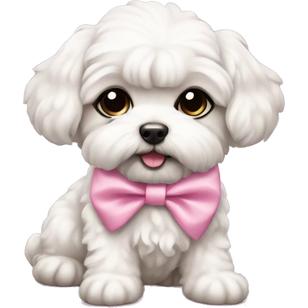 Schichon puppy pink bow  emoji