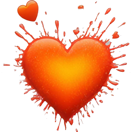 big splattered heart red glowing orange-red warmth love emoji