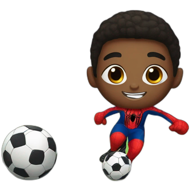 Miles Morales Teen Spider-Man as a soccer player emoji