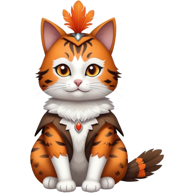 pheasant in a playful cat costume, sitting pose emoji