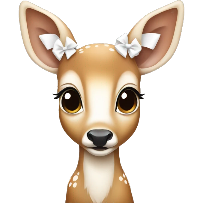 realistic baby deer wearing white bows emoji