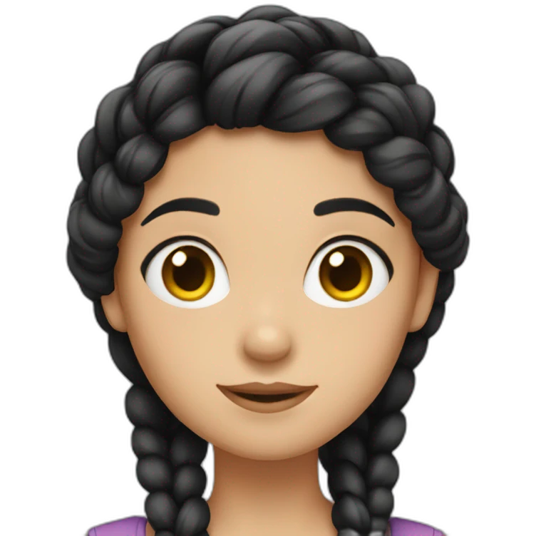 A girl with black hair in a braid emoji
