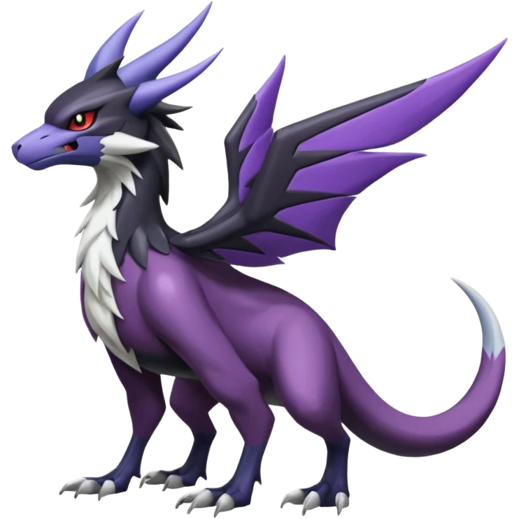 Shiny Noivern-Nargacuga-Mightyena-Silvally-Fakémon-hybrid-creature (full body)  emoji