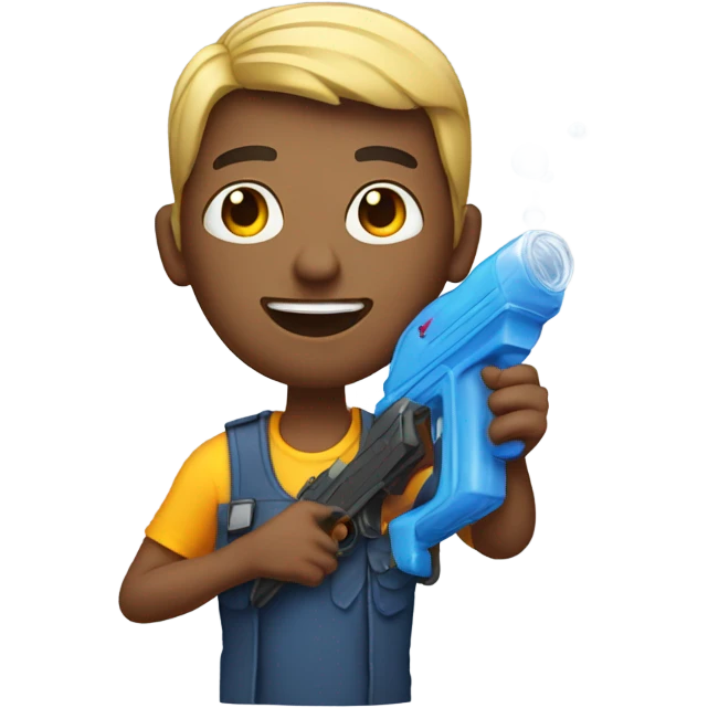 Realistic guy holding a water gun emoji