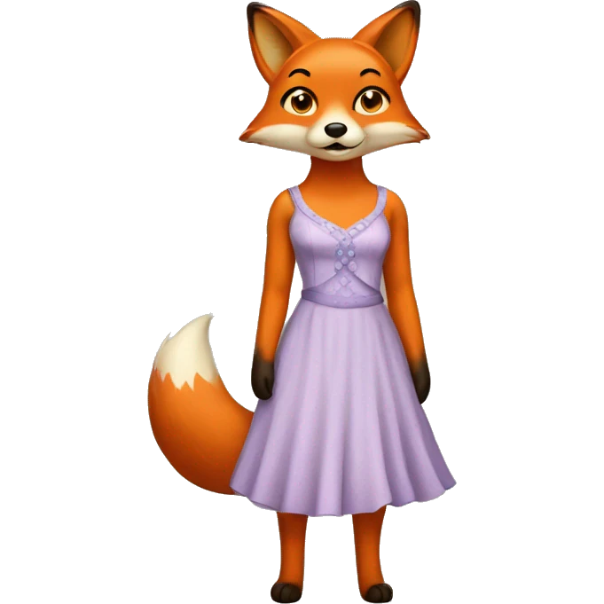 Fox wearing a dress emoji