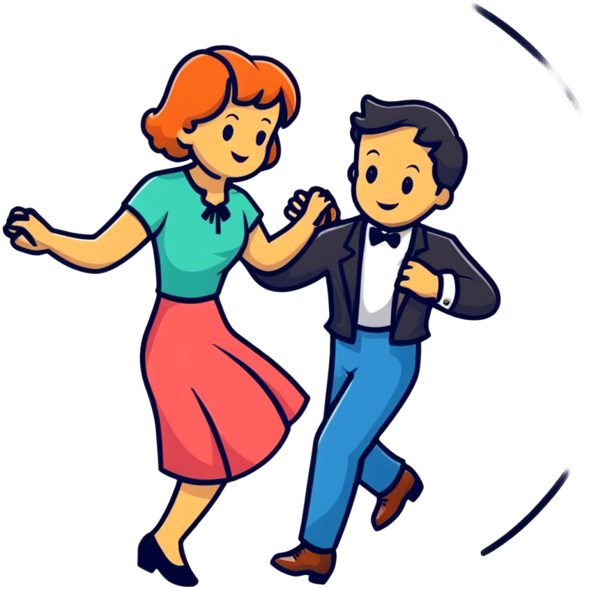 Swing dance couple emoji