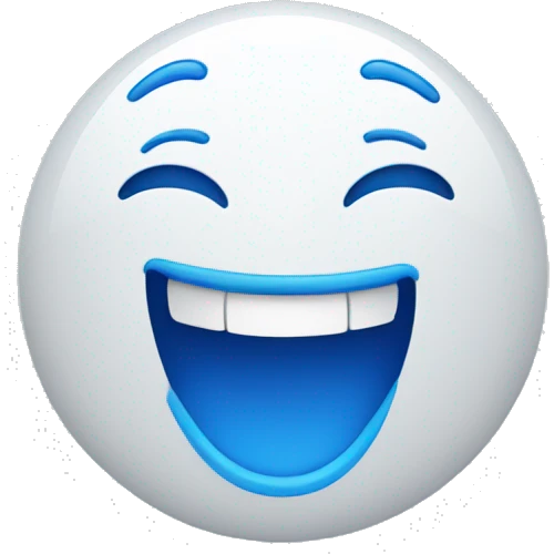 Blue laughing face emoji