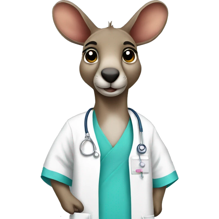 kangaroo in a hospital gown emoji