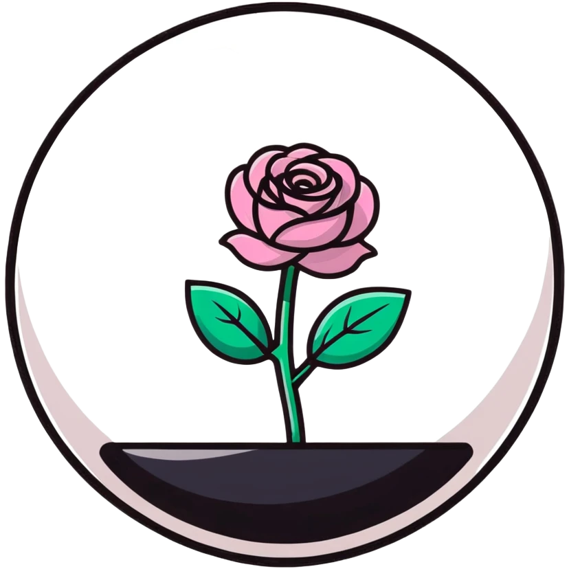 Black rose in a glass sphere emoji