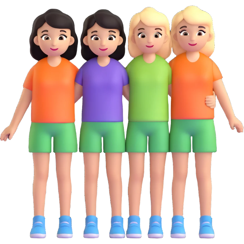 three girls emoji