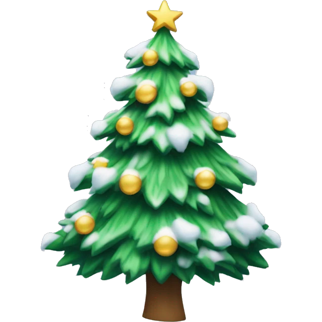Christmas tree with snow falling  emoji
