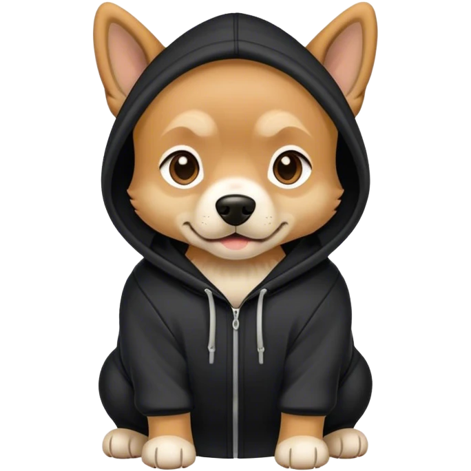 Dog wearing a hoodie emoji