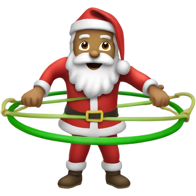 Santa hula hooping emoji