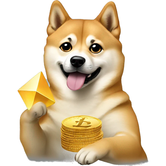 Doge holding ethereum emoji
