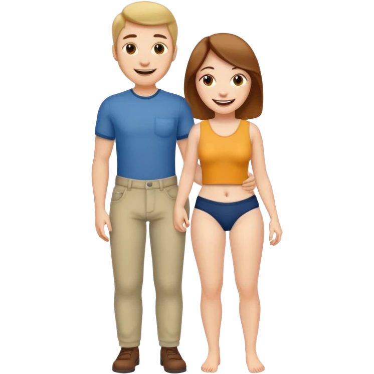 Woman holding husbands penis on pants emoji