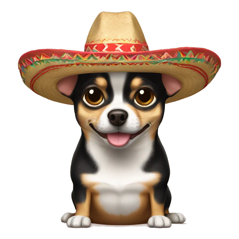 Mexican sombrero with chihuahua emoji