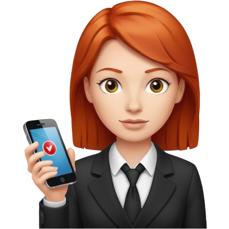 Red head boss selling phones emoji
