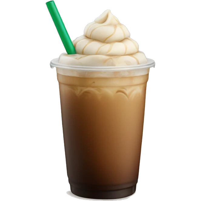 Starbuck ice coffee with ice cubes emoji