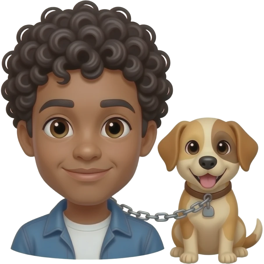 🧑🏼‍🦱+ 🐕 =⛓️ emoji