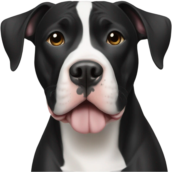 black pit bull with a white nose emoji