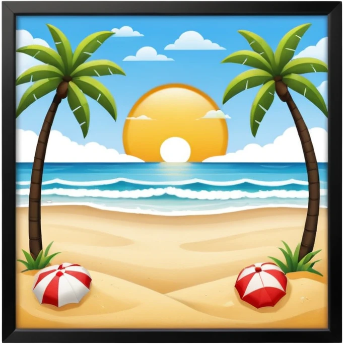 beach on a sunny day  emoji