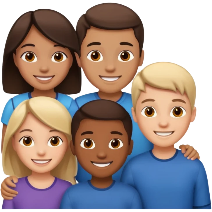 3 boys 3 girls group emoji