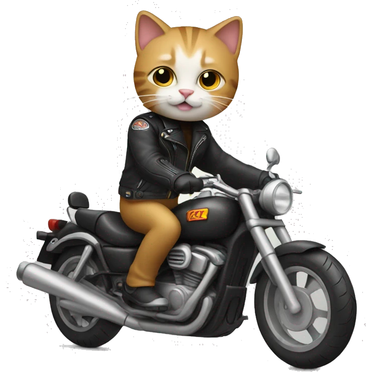 cat riding a motorcycle  emoji