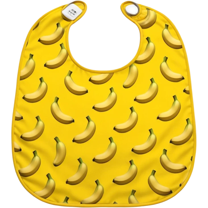 Yellow bib with banana pattern emoji