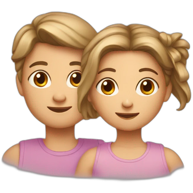 Petite fille et un adolescent emoji