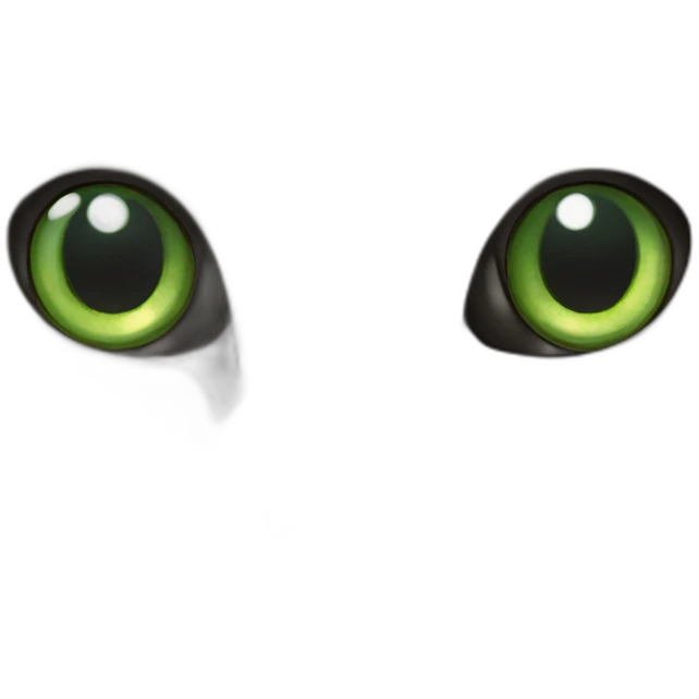 Gato cinza branco com olhos verdes emoji