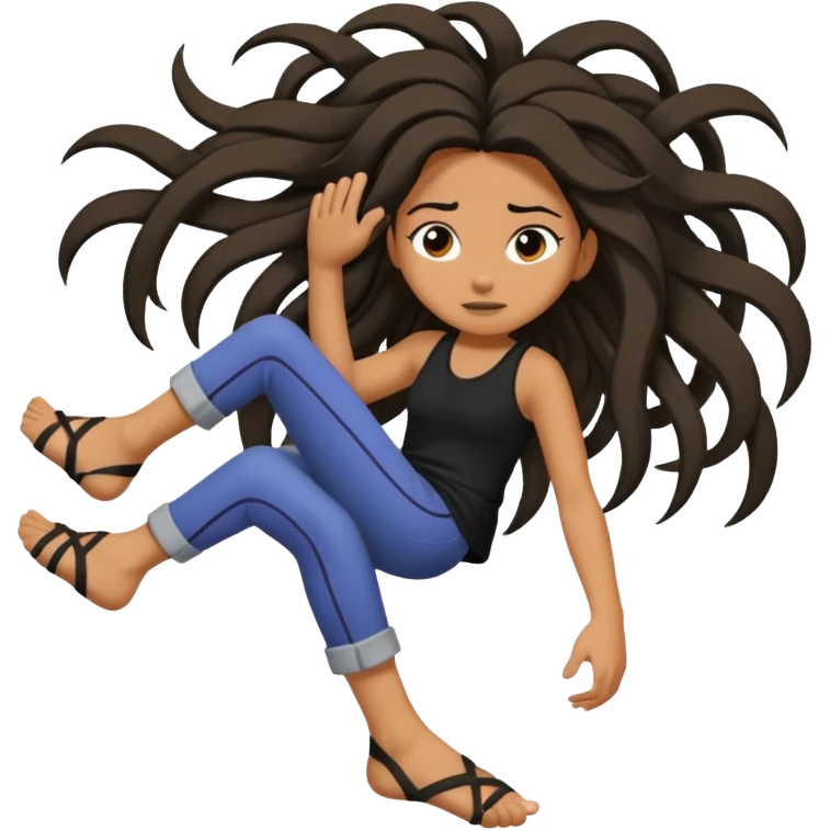 a foot placed on a girl's hair as if the foot were crushing her head emoji