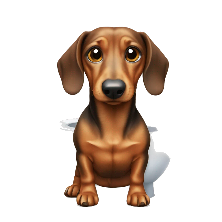Dachshund sitting on a toilet  emoji