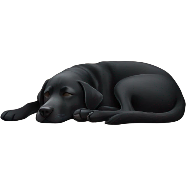 Black lab sleeping emoji