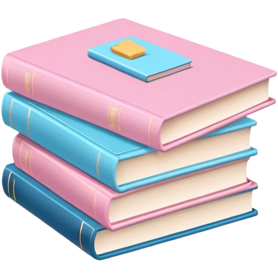 books light pink and light blue emoji