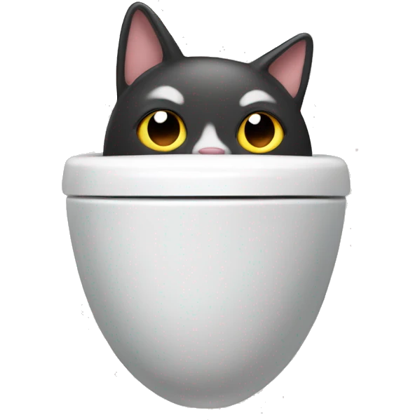 Toilet with a cat's head emoji
