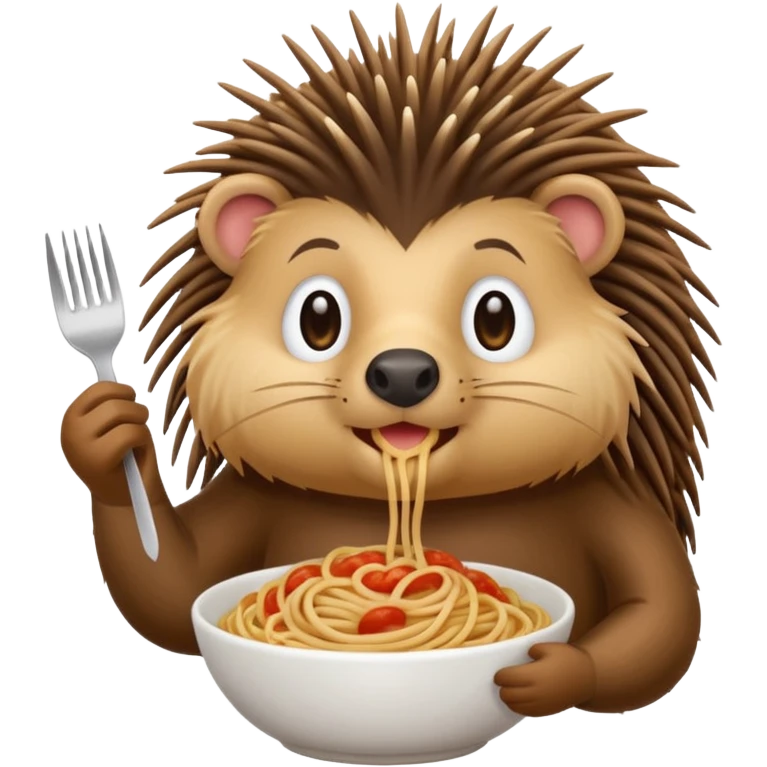 Porcupine holding spaghetti  emoji